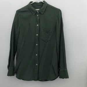 J Crew Classic-fit cozy gauze shirt green size 4